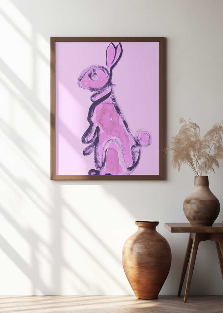 Pink Bunny Silhouette