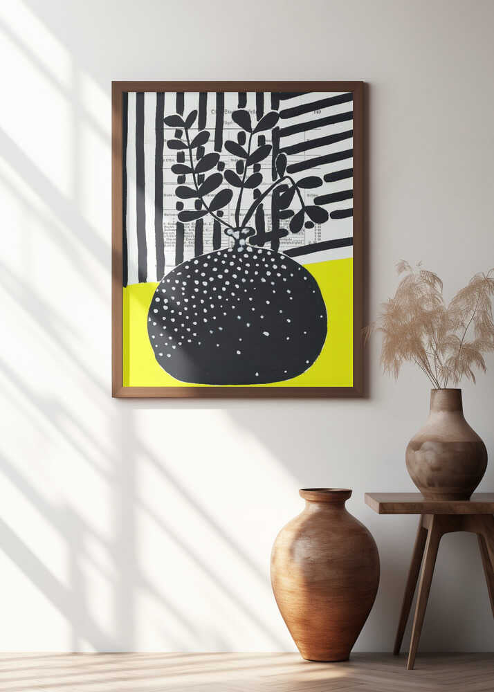 Minimalist leaves in a ball vase