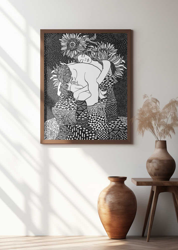 The Family Embrace With Sunflowers