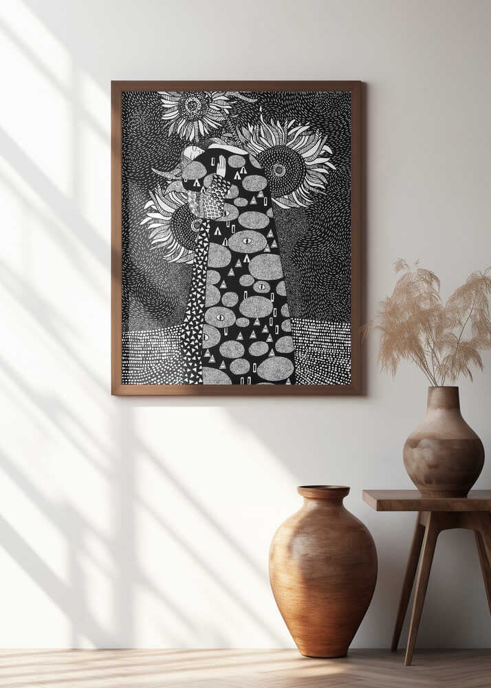 Embrace With Sunflowers 30 X 42 Inches