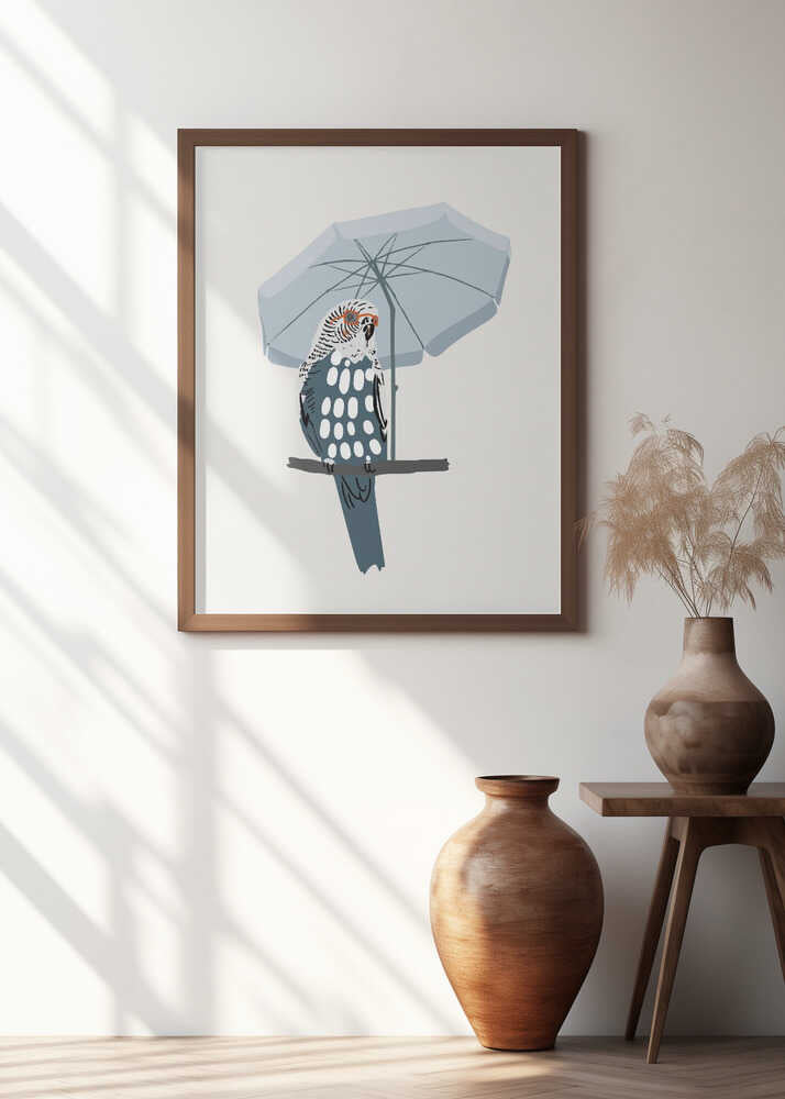 budgie on vacation blue 1