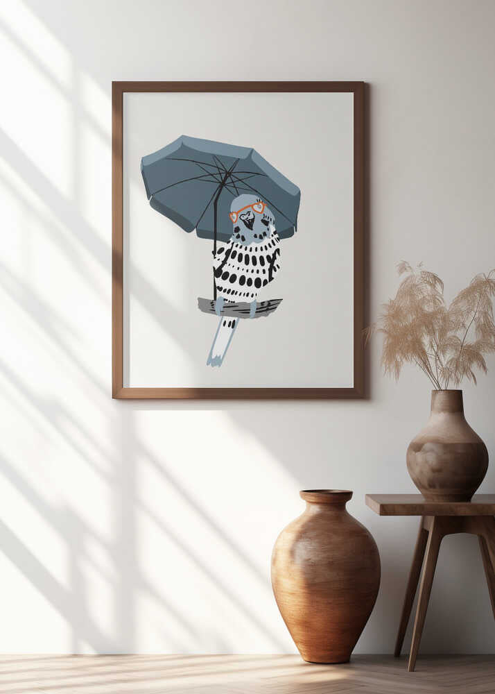 budgie on vacation blue 2