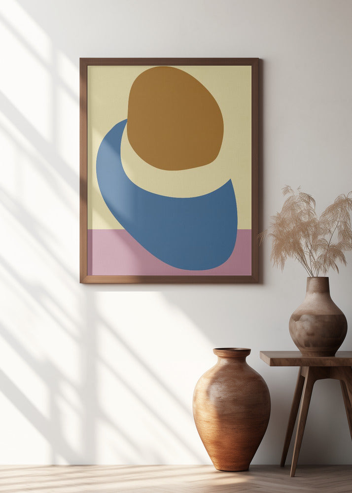 Balanced Stones in Blue , Butter Yellow and Terra