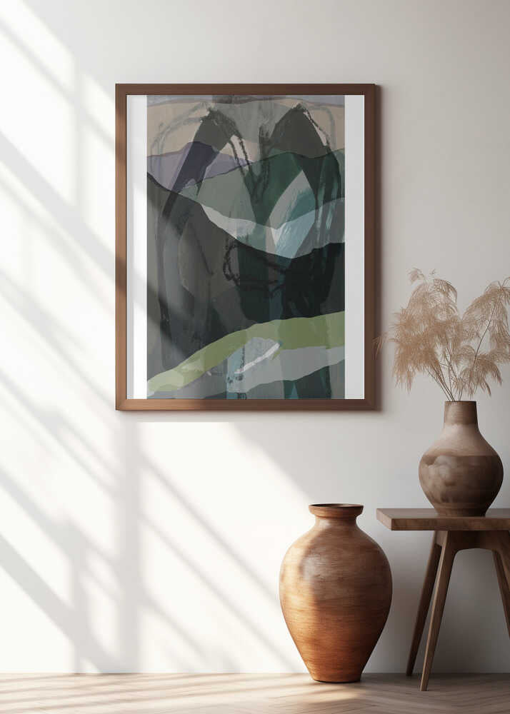 Abstract Mountainscape: Deep Greens