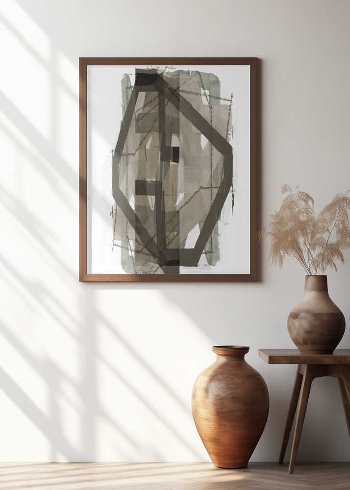 Distressed Structure: Beige & Brown