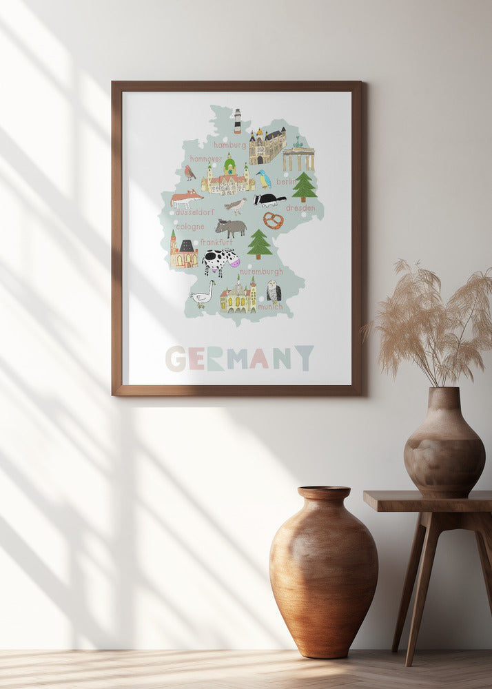 Illustrated Map of Germany by Carla Daly