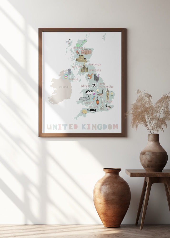 Illustrated Map of the United Kingdom by Carla Daly