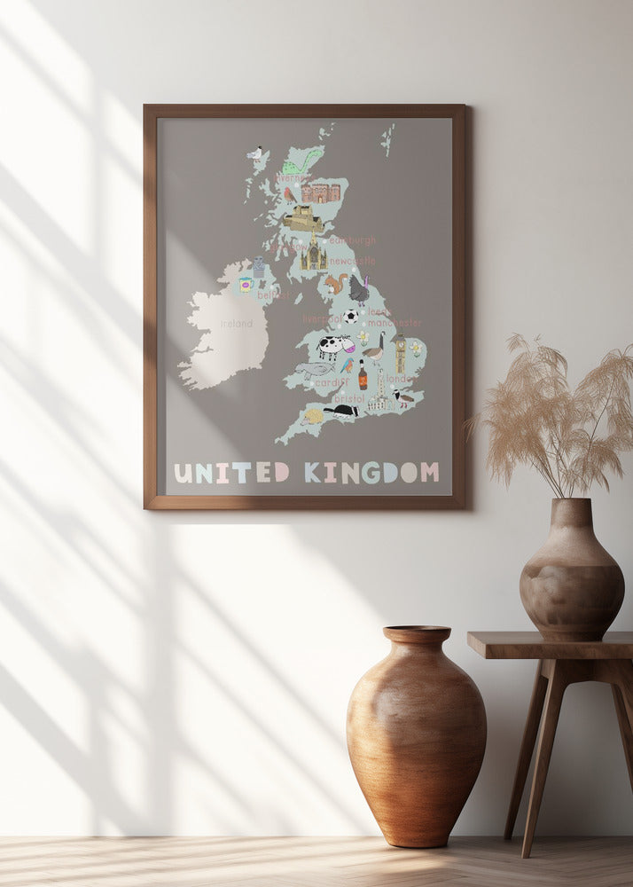 Illustrated Map of the United Kingdom by Carla Daly