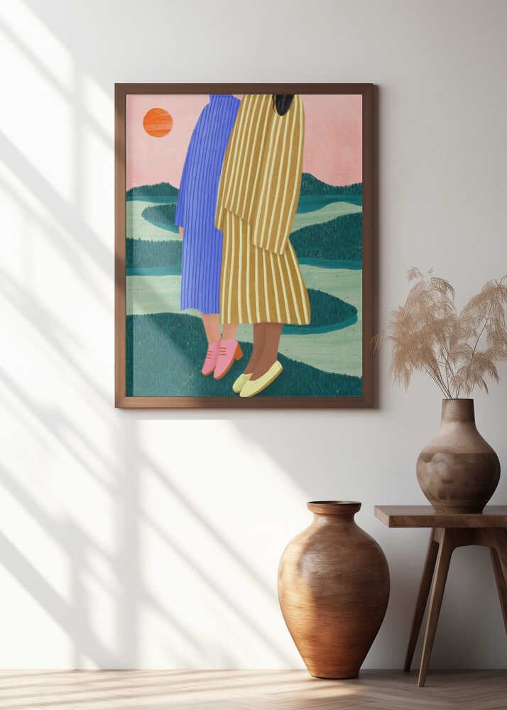 Friends With Striped Dresses