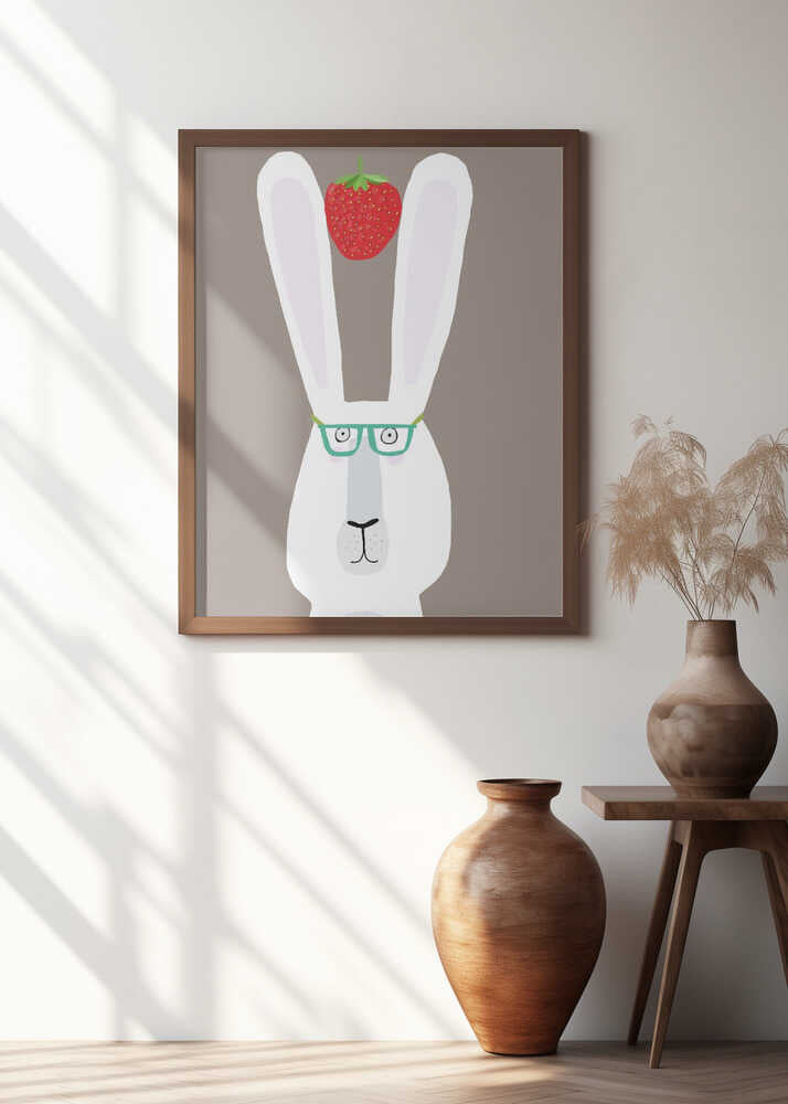 Funny Rabbit with Strawberry