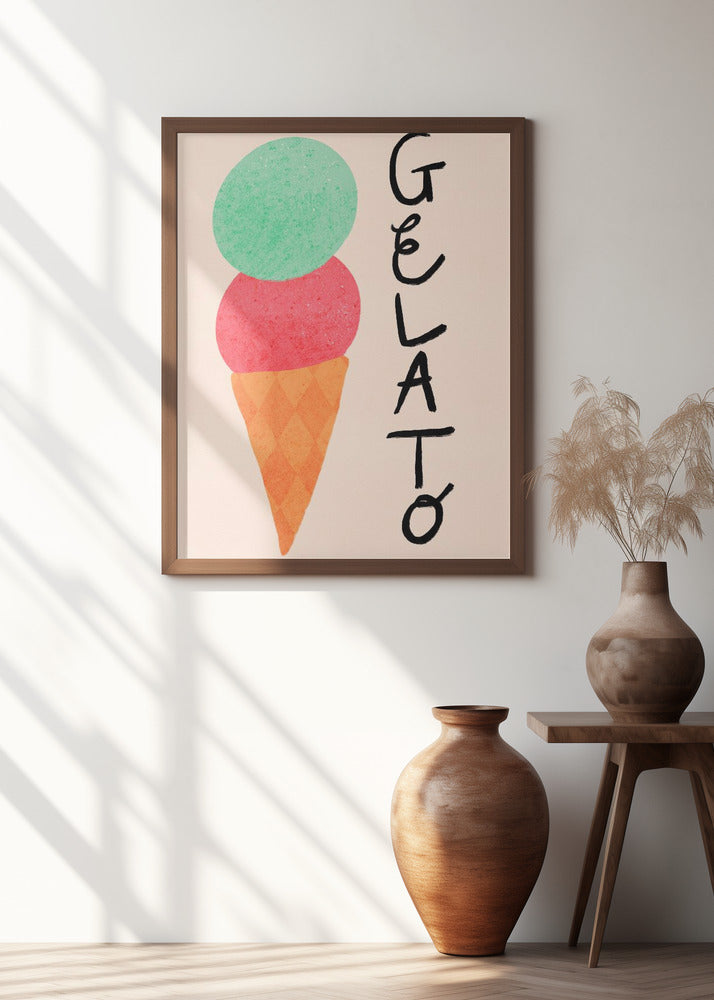 Gelato Italy Ice Cream Typography Poster