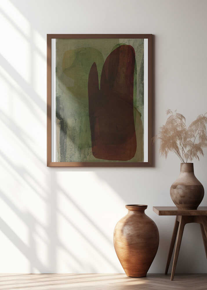 Red and Olive Organic Shapes