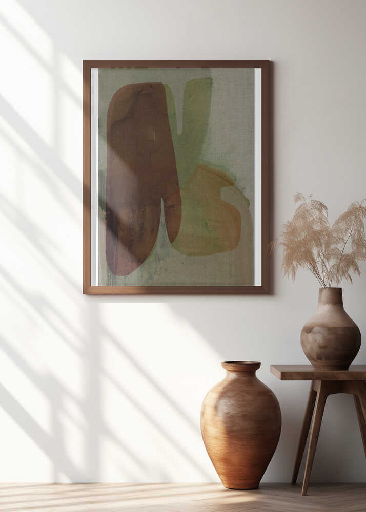 Burnt Red and Green Abstraction