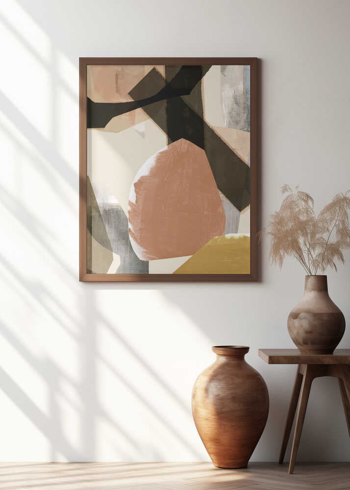 Intersecting Shapes in Terracotta and Brown