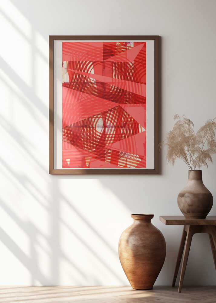 Red Geometric Weave No.1