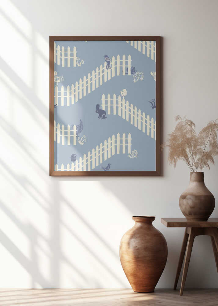 Garden view blue shades pattern