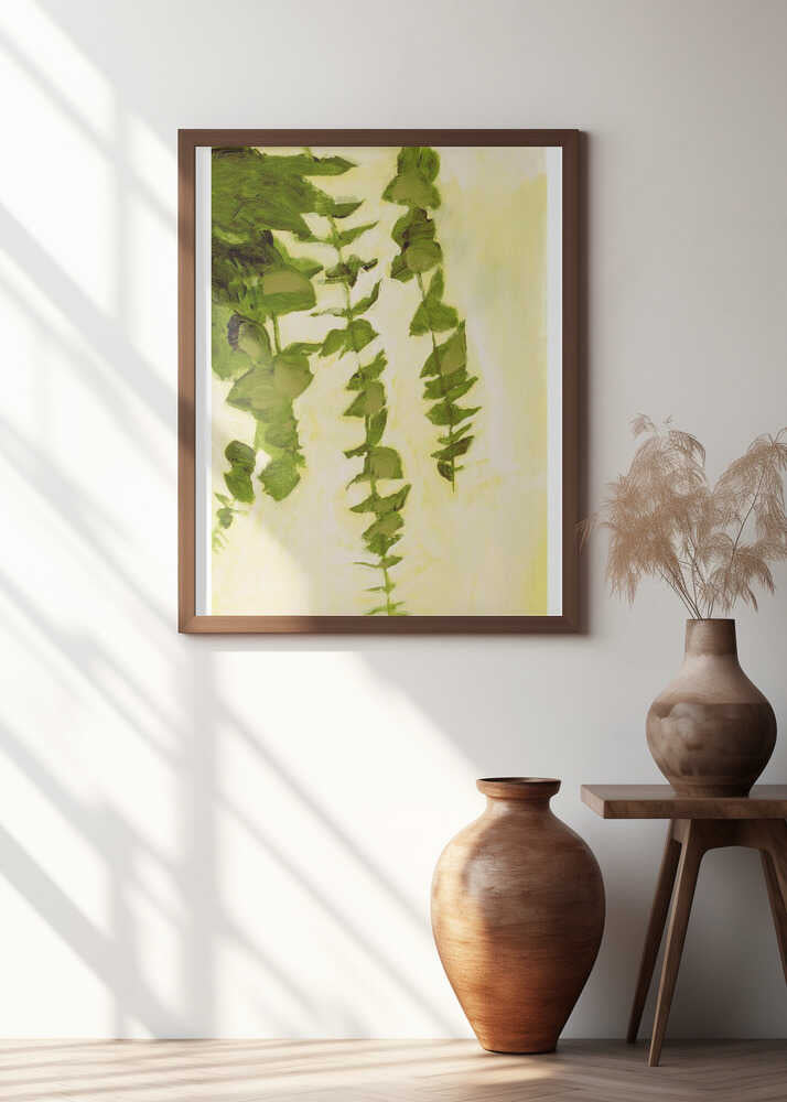 Green Gold Leafy Abstraction