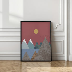 Art Prints of Mountain landscape