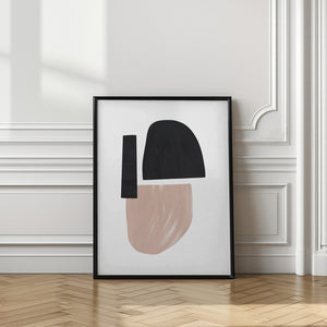 Art Prints of Black and Nude Abstract Shapes