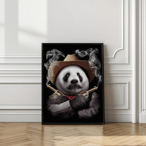 Canvas Art Print panda crossgun