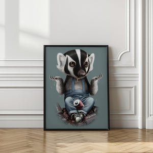 Canvas Art Print badger chill