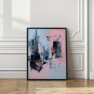 Art Prints of Pink and Grey Abstract 3