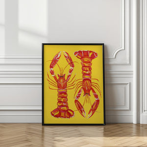 Art Prints of Langoustines On Yellow
