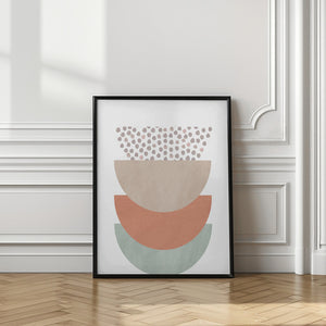 Art Prints of Orange and Green Shapes 1