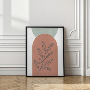 Art Prints of Orange and Green Shapes 3