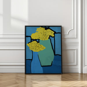 Art Prints of Blue and yellow still life arrangement