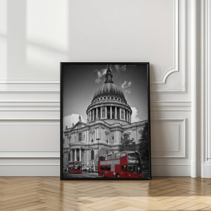 Art Prints of LONDON St. Paul’s Cathedral & Red Bus