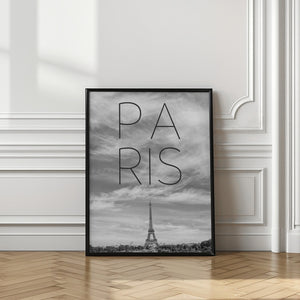 Art Prints of PARIS Eiffel Tower | Text & Skyline