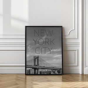 Art Prints of NYC Manhattan Bridge | Text & Skyline
