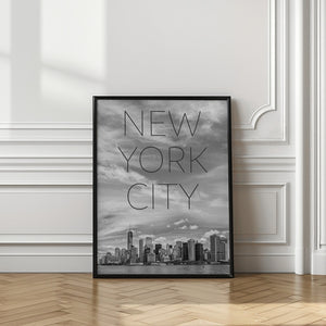 Art Prints of NYC Lower Manhattan & Hudson River | Text & Skyline
