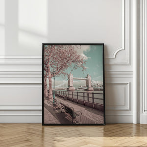 Art Prints of LONDON Thames Riverside & Tower Bridge | urban vintage style