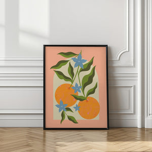 Art Prints of Orange Branch with Flowers
