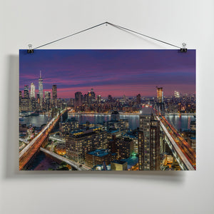 Art Prints of Manhattan skyline during beautiful sunset