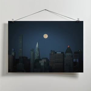 Art Prints of Super-moon over Manhattan