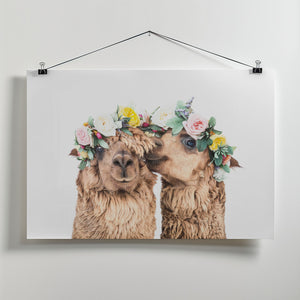 Canvas Art Print Boho Alpacas