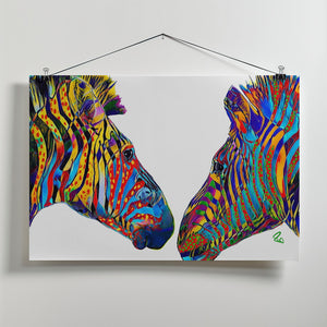 Canvas Art Print Ziggy and Zag the Zebras