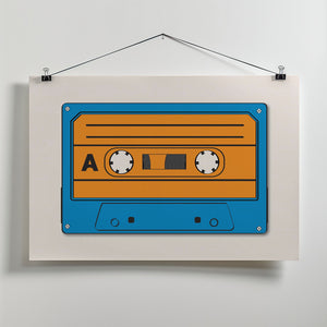 Art Prints of Blue Tape Cassette
