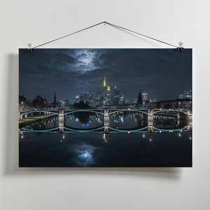 Art Prints of Frankfurt at Full Moon