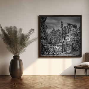 Art Prints of AMSTERDAM Flower Canal black & white