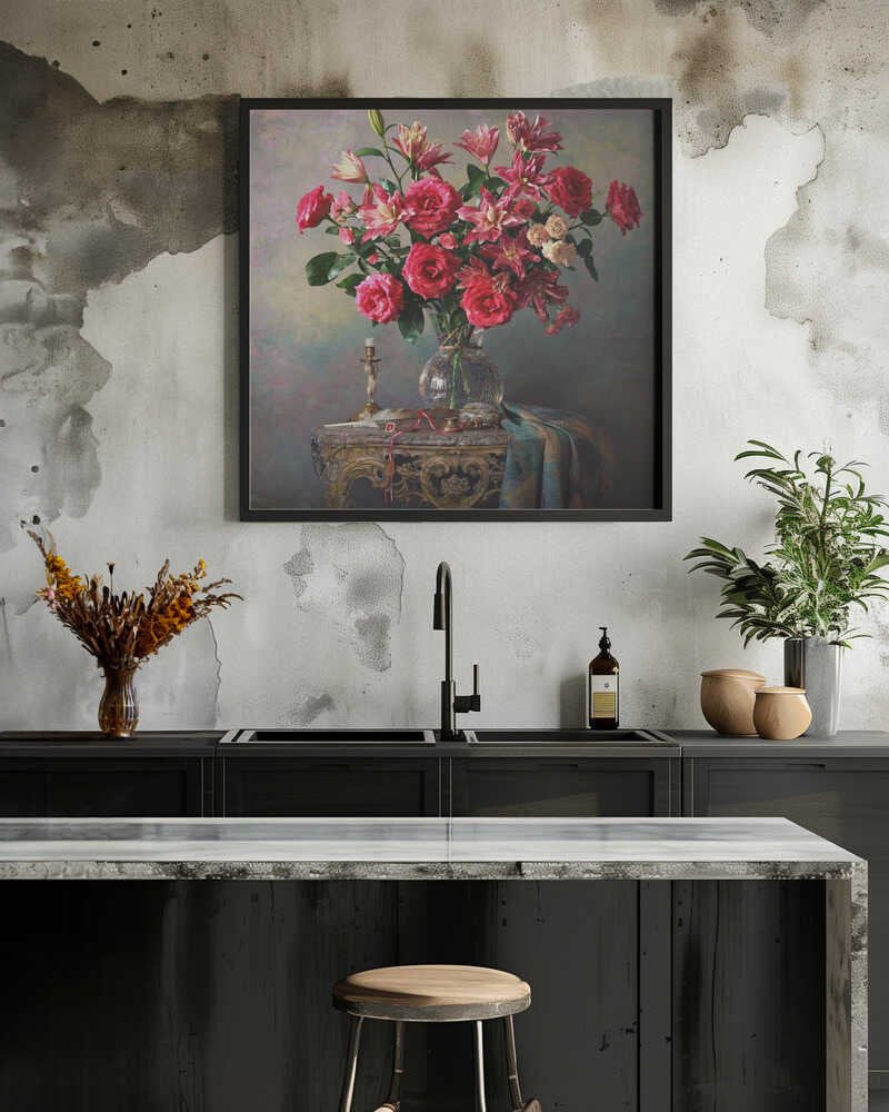 Still life with roses and lilies