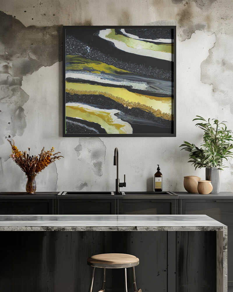 Black and Gold Agate