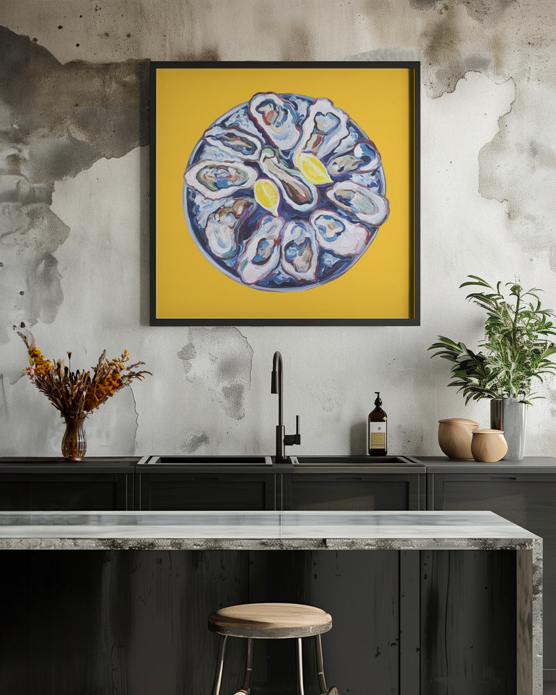 Oysters On a Plate Yellow