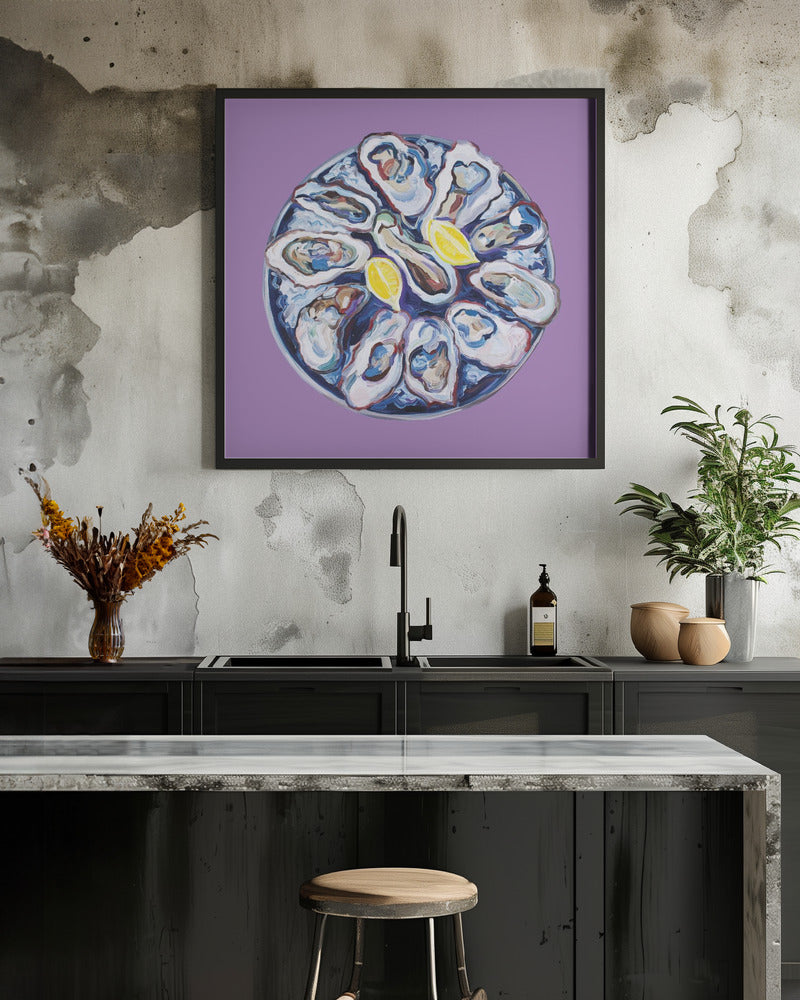 Oysters On a Plate Purple