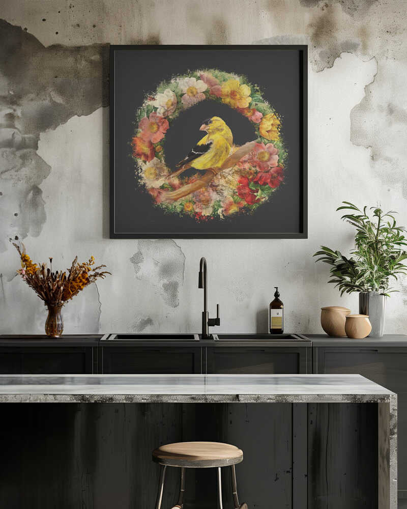 Goldfinch In Flowers Garland.png