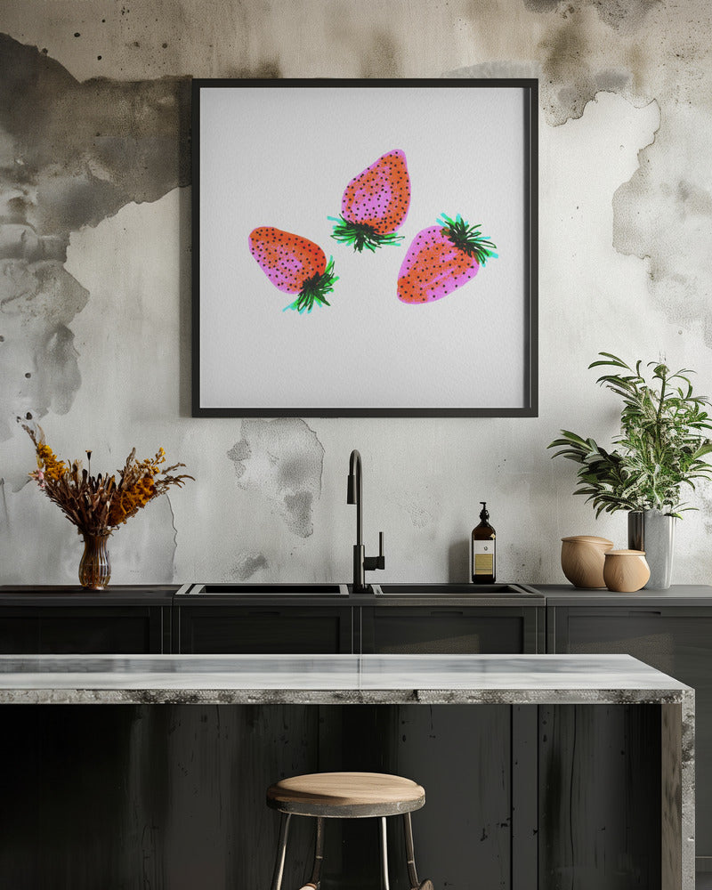 Red Lavender Sweet Strawberries Fruit