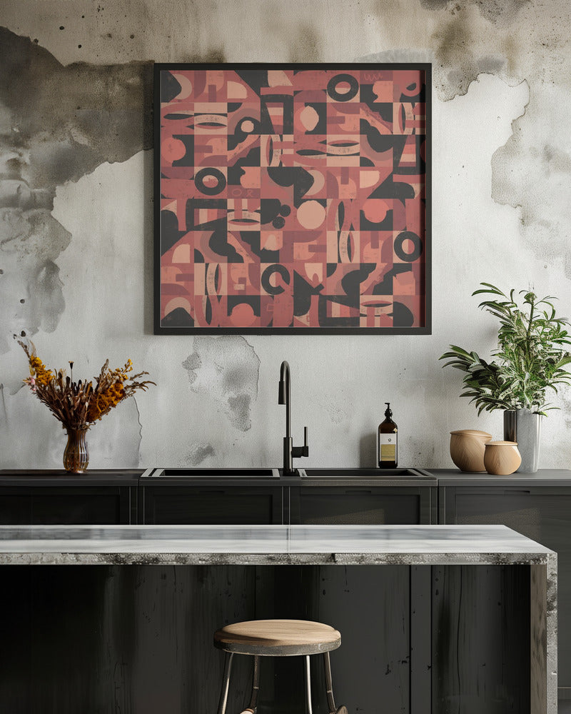 Mid Century Grid Pattern Nine